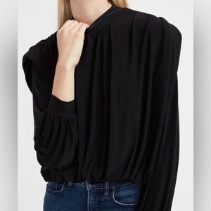 Express Padded Shoulder Ruched Top